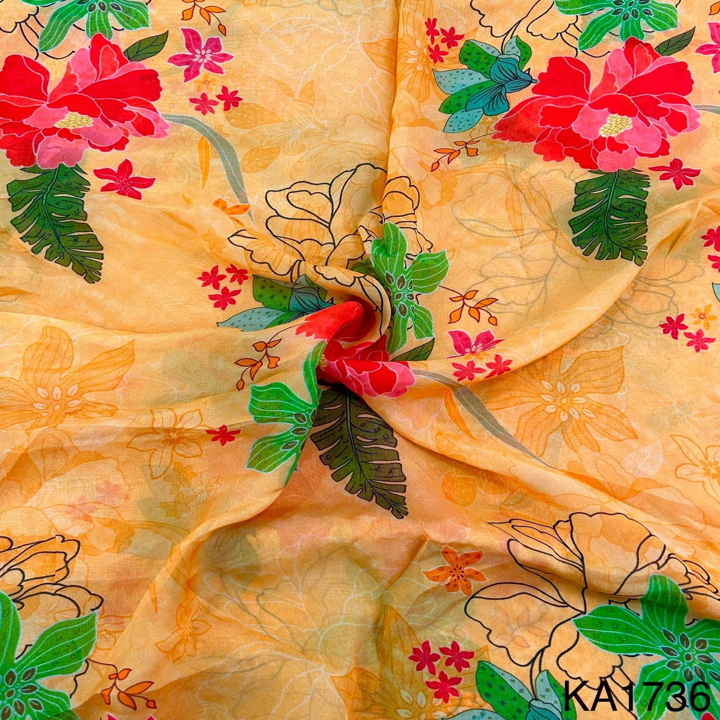 Printed Viscose Organza Fabric-KA1736