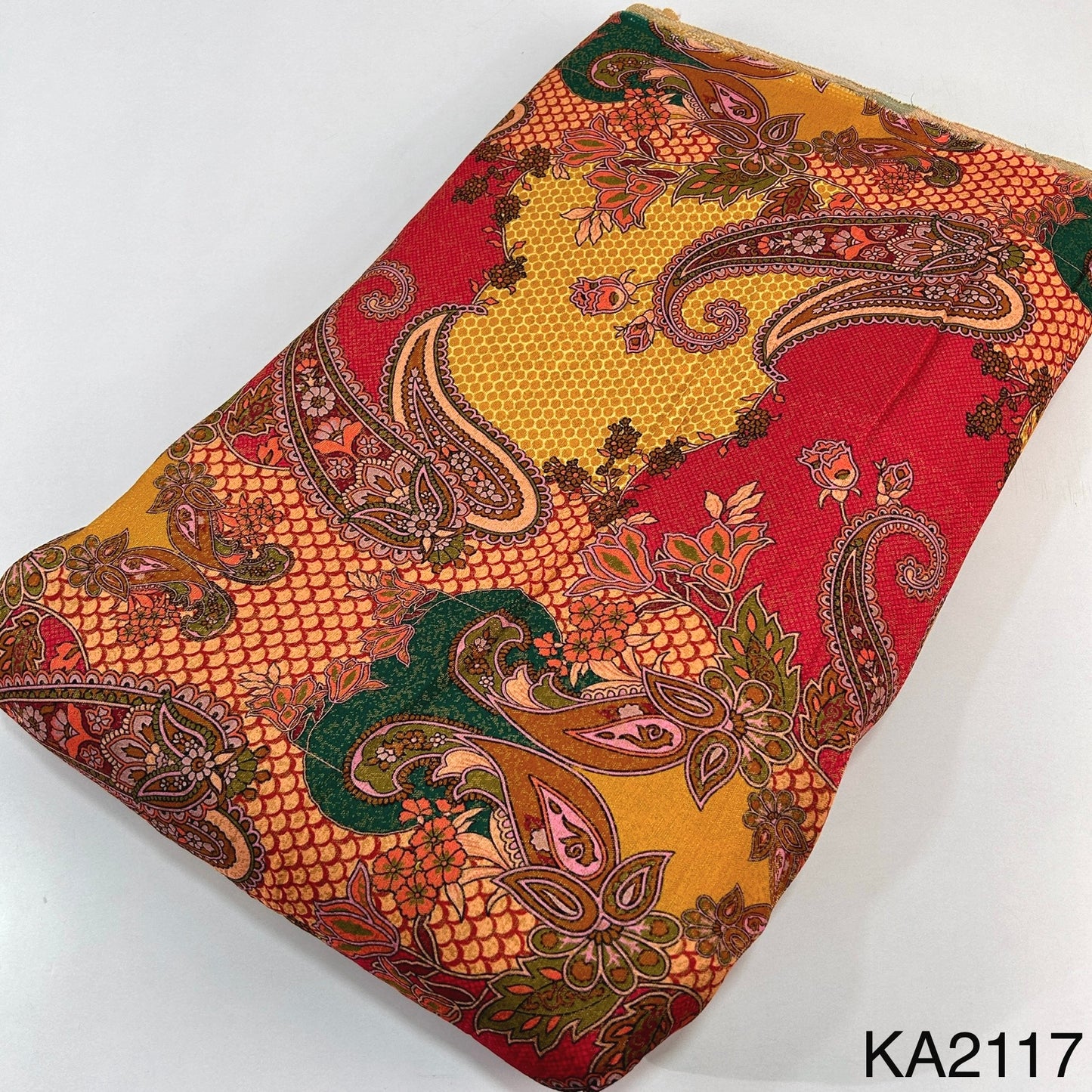 Printed Banarasi brocade Fabric-KA2117