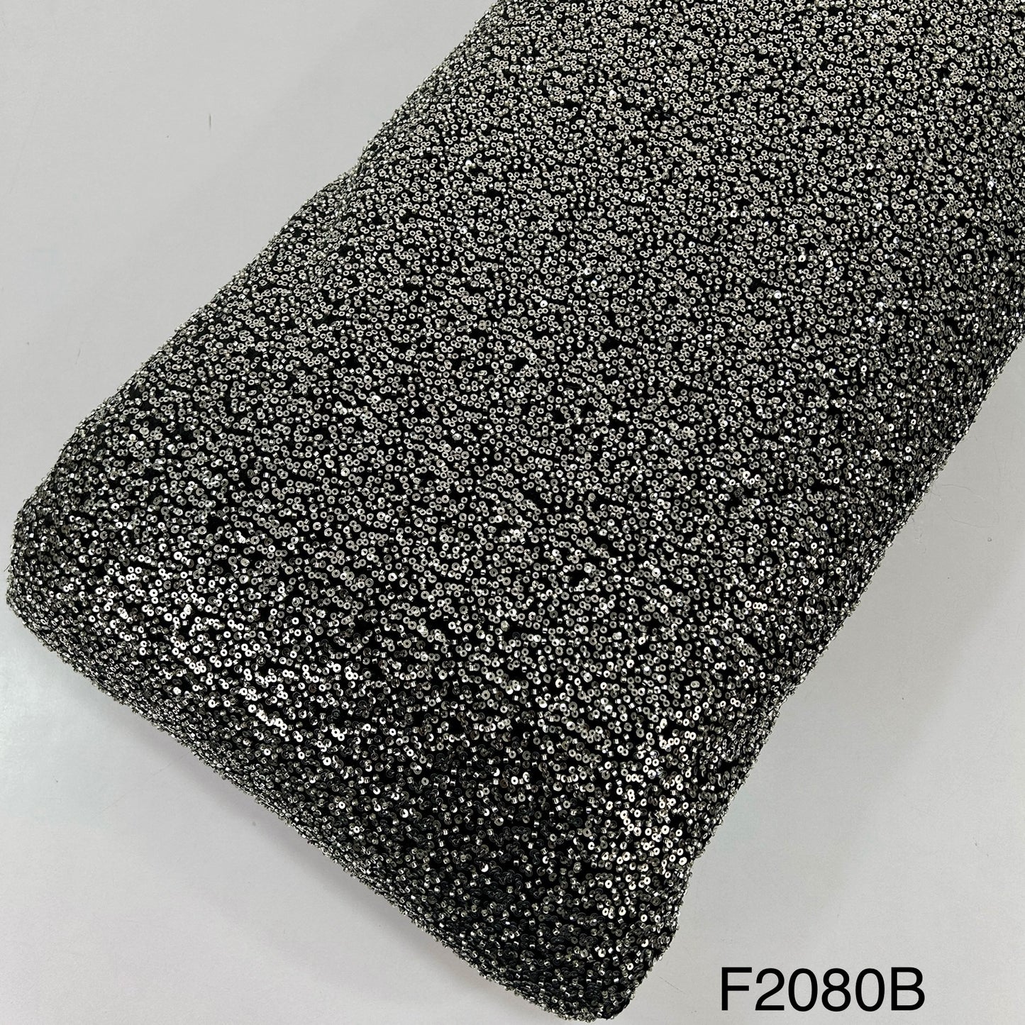 Cut Dana Work Sequins Embroidered Velvet Fabric-F2080