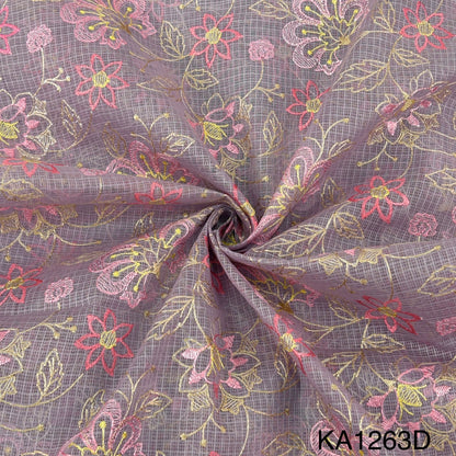 Embroidered Kota Cotton Fabric-KA1263