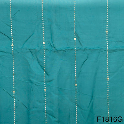 Zari Sequins Stripes Viscose Organza Fabric-F1816