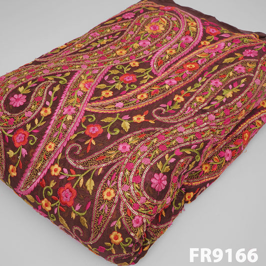 Phulkari Embroidered Georgette Fabric-FR9166