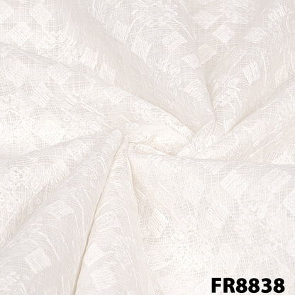 Dyeable Embroidered Kota Cotton Fabric-FR8838