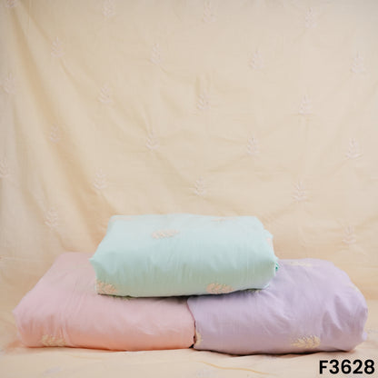 Thread Sequins Work Cambric Cotton Fabric-F3628