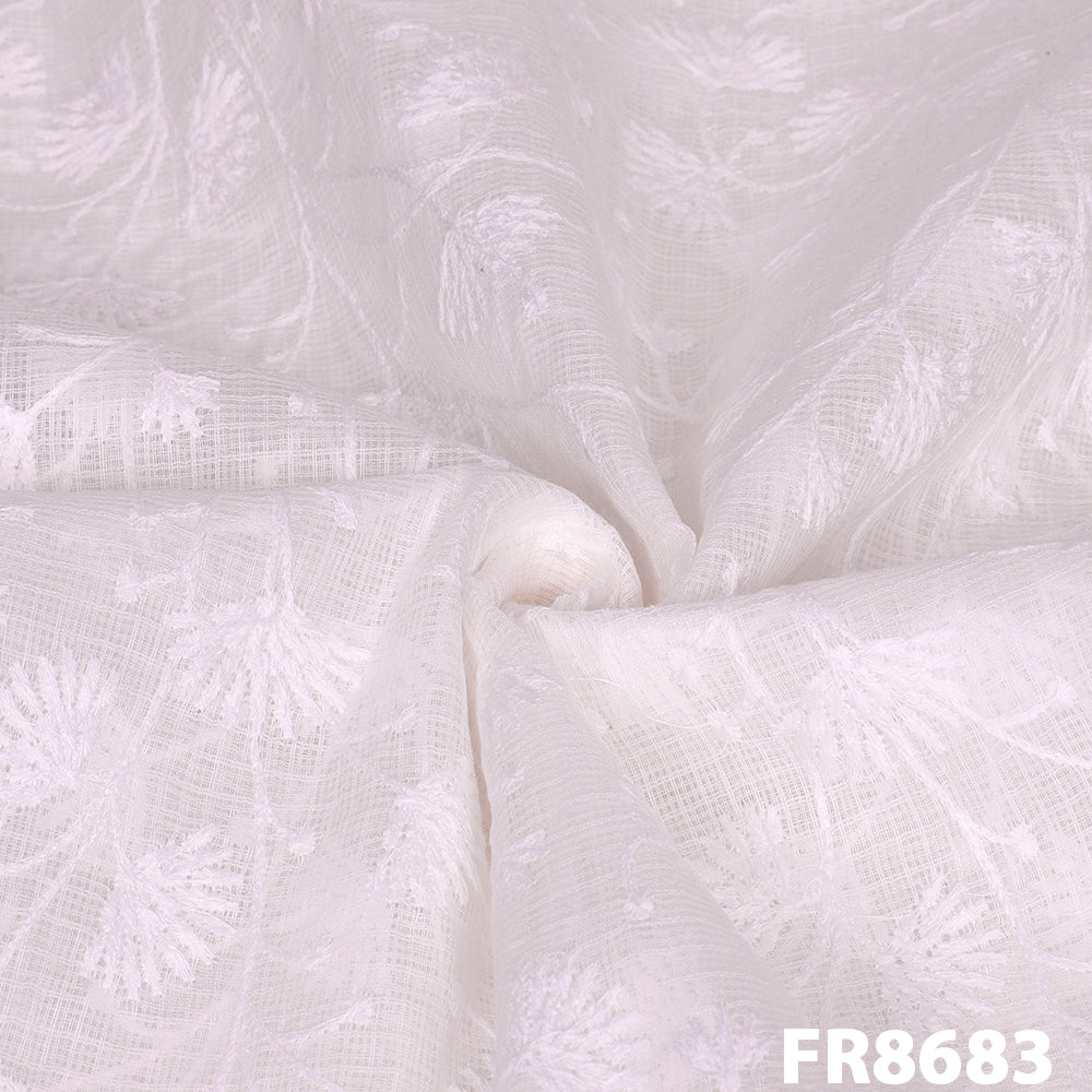 Embroidered Kota Cotton Fabric-Fr8683
