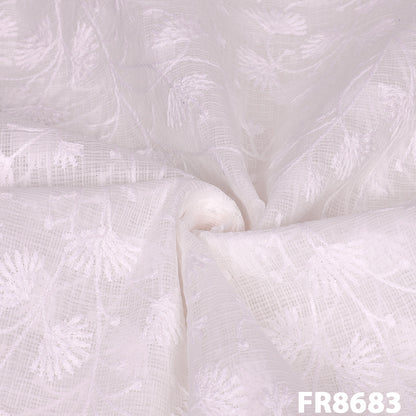 Embroidered Kota Cotton Fabric-Fr8683