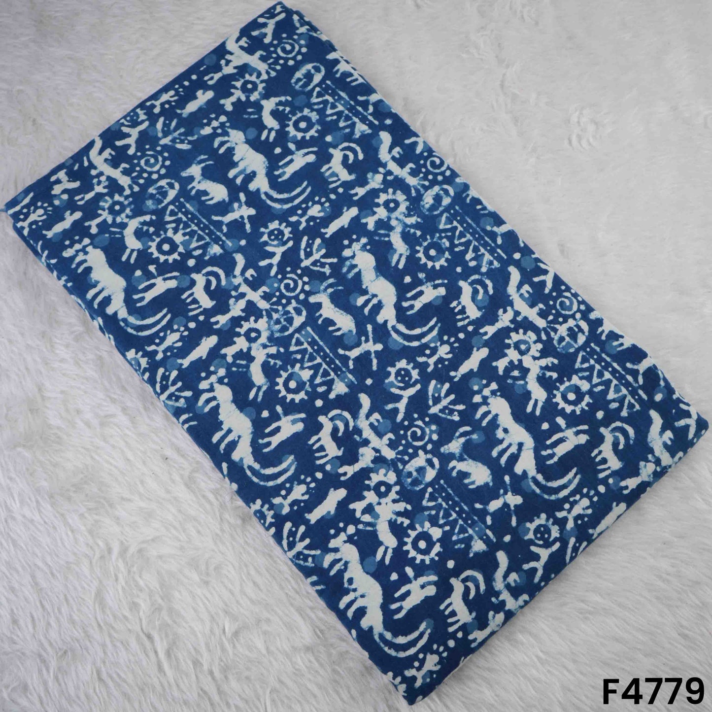 Indigo Print Cambric Cotton Fabric- F4779
