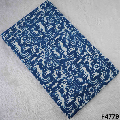 Indigo Print Cambric Cotton Fabric- F4779