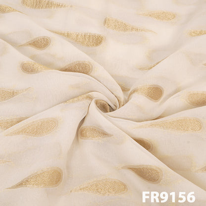 Dyeable Zari Buta Georgette Fabric-FR9156