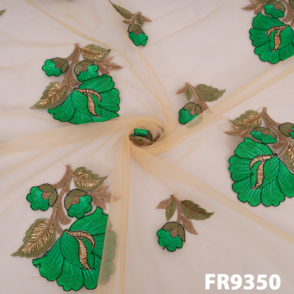 Thread Embroidered Net Fabric - FR9350 | FabricRoot – Fabricroot