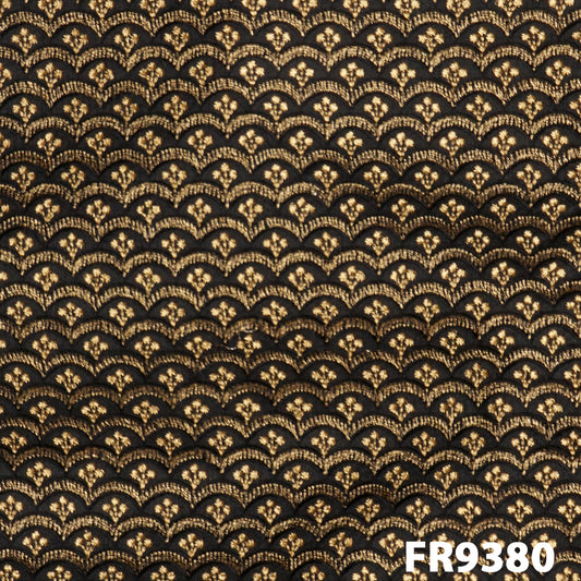 Embroidered Zari Raw Silk fabric FR9380