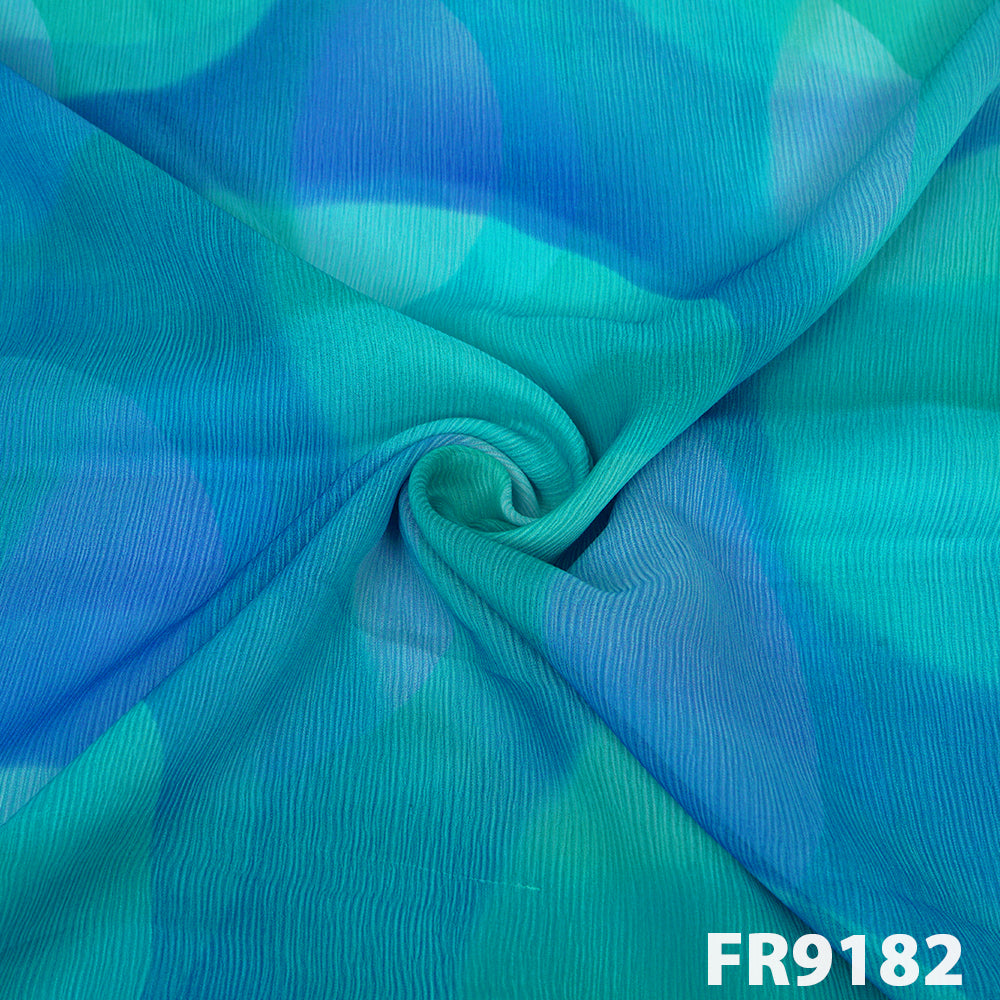 Printed Pure Chinon Fabric-FR9182