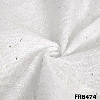 Embroidered Kota Cotton Fabric-FR8474