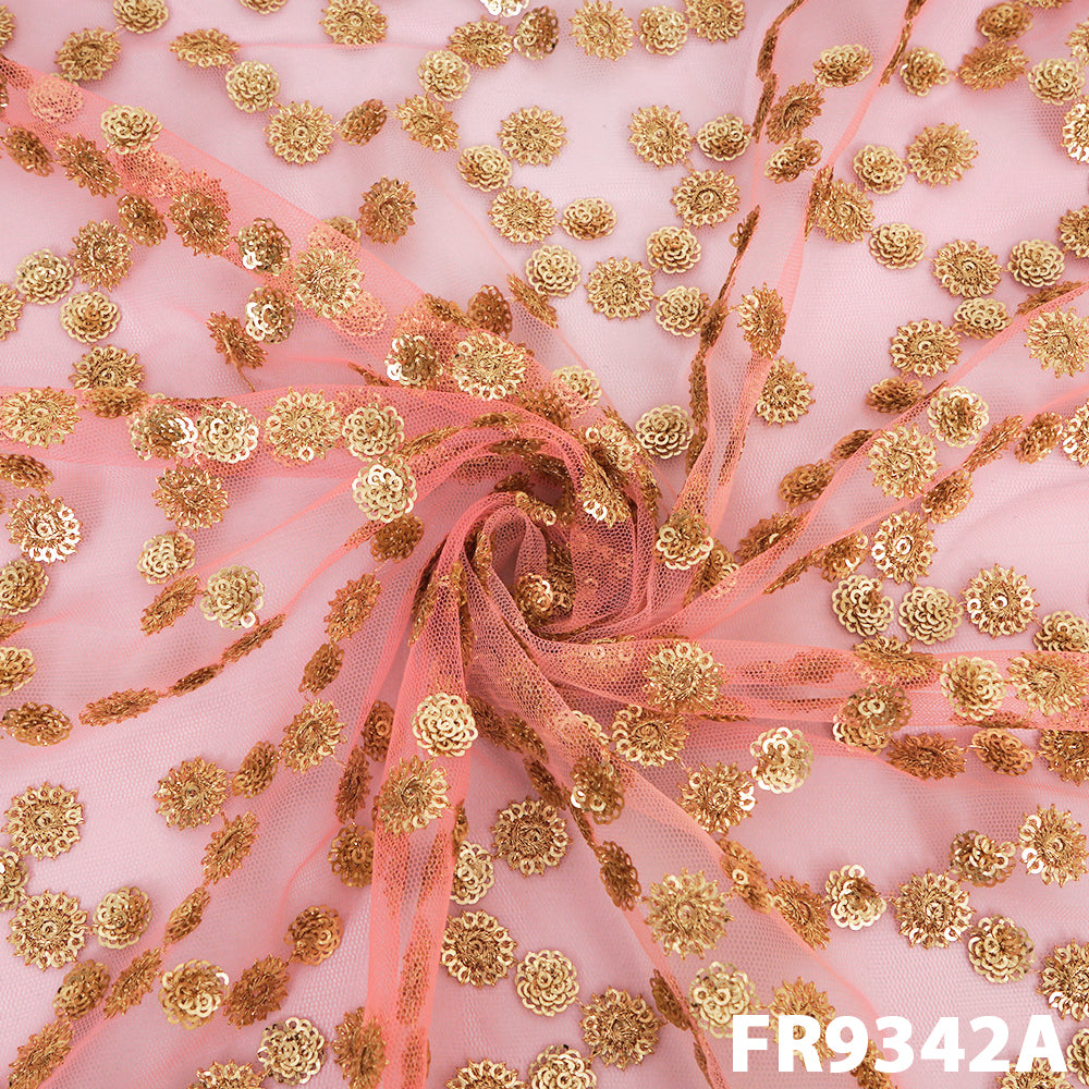 Zari Sequins Net Fabric - FR9342