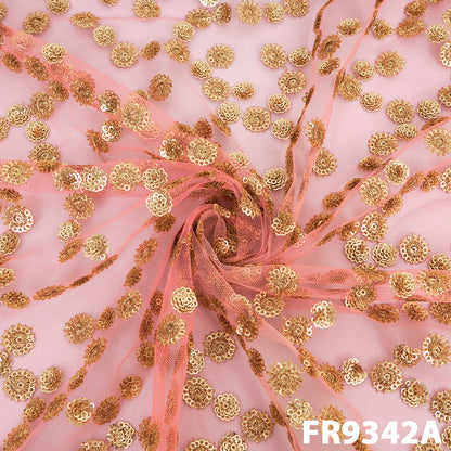 Zari Sequins Net Fabric - FR9342