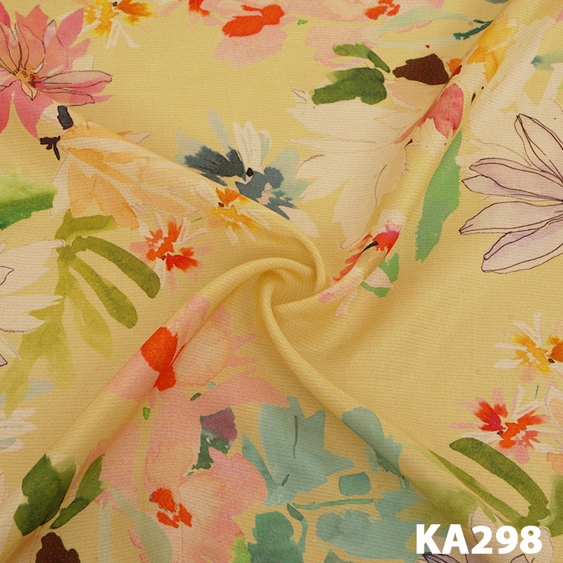 Printed Viscose Crepe Lurex Fabric-KA298