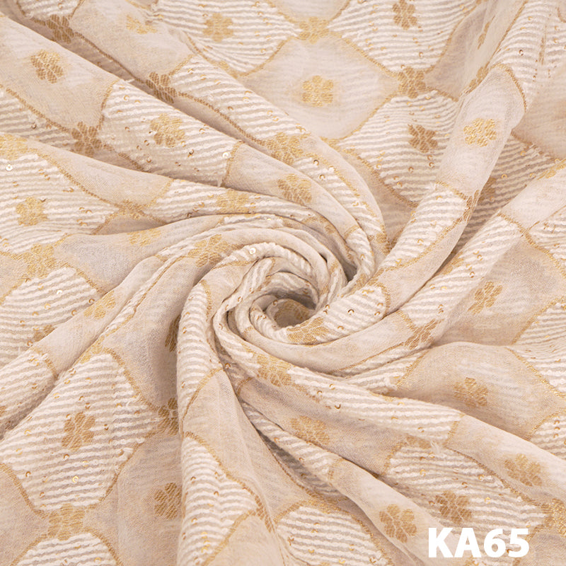 Dyeable Zari Sequins Georgette Fabric-KA65