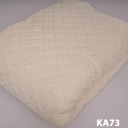 Dyeable Embroidered Sequins Georgette Fabric-KA73