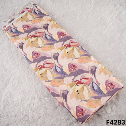 Digital Print Pure Muslin Fabric- F4283