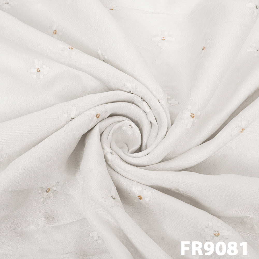 Embroidered Buta Lilen Fabric FR9081