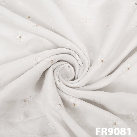 Embroidered Buta Lilen Fabric FR9081