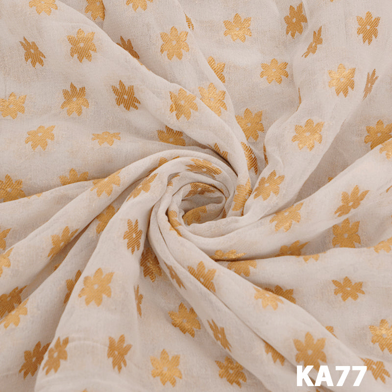 Dyeable Zari Georgette Fabric-KA77