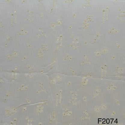 Thread Sequins Dyeable Georgette Fabric-F2074