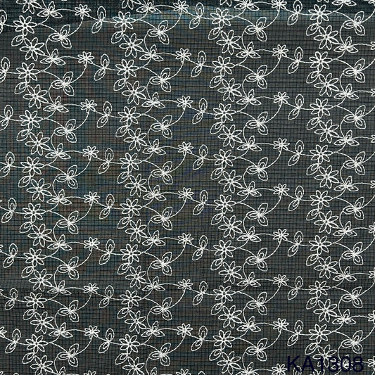 Embroidered Kota Cotton Fabric-KA1308