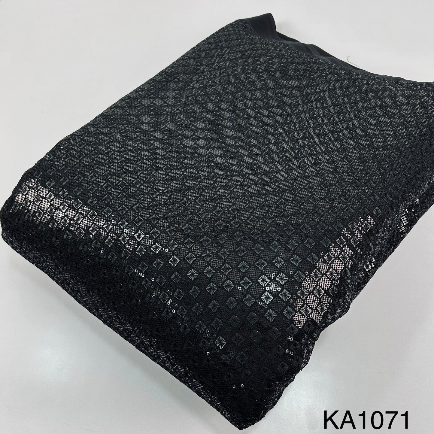 Thread Sequins Embroidered Georgette Fabric-KA1071