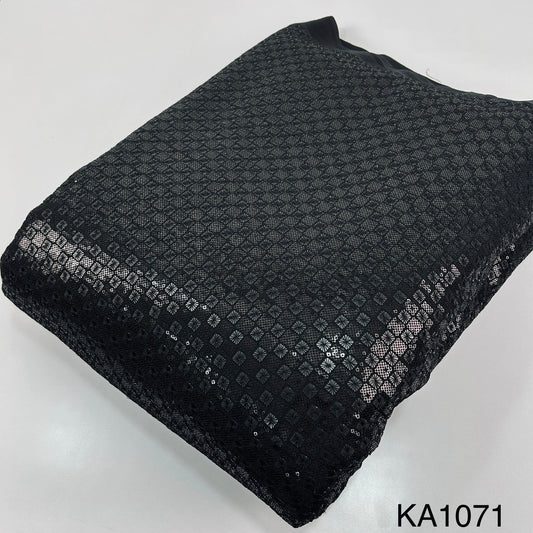 Thread Sequins Embroidered Georgette Fabric-KA1071