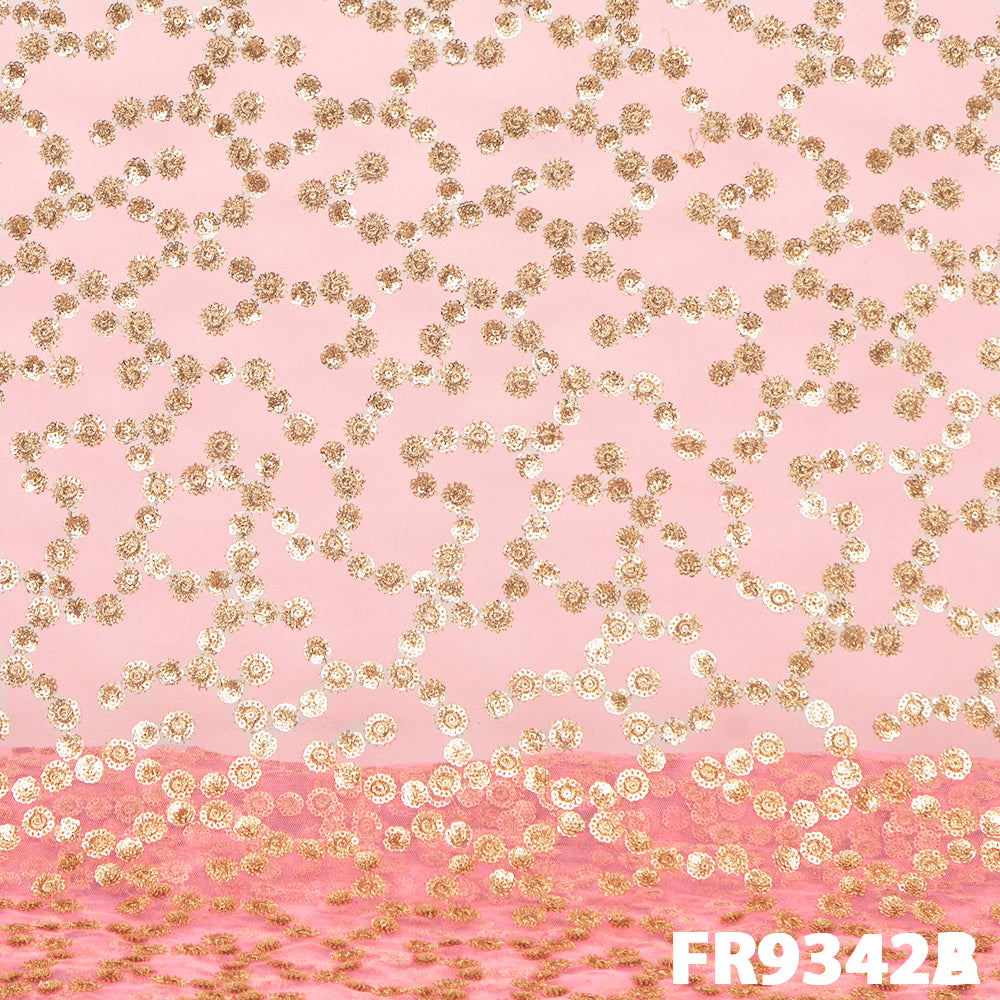 Zari Sequins Net Fabric - FR9342