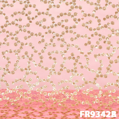 Zari Sequins Net Fabric - FR9342