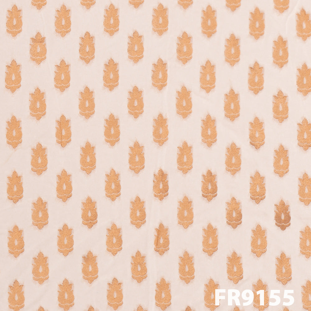 Dyeable Zari Buta Georgette Fabric-FR9155