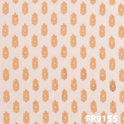 Dyeable Zari Buta Georgette Fabric-FR9155