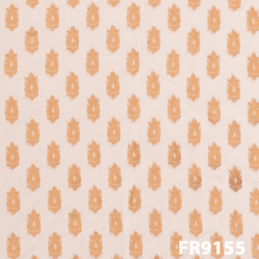 Dyeable Zari Buta Georgette Fabric-FR9155