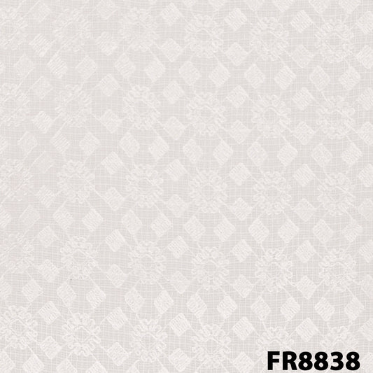 Dyeable Embroidered Kota Cotton Fabric-FR8838