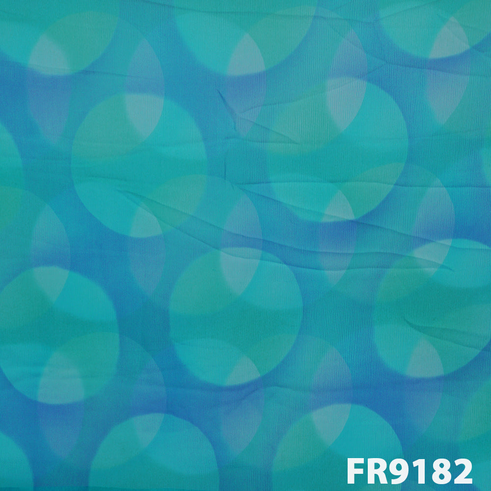 Printed Pure Chinon Fabric-FR9182