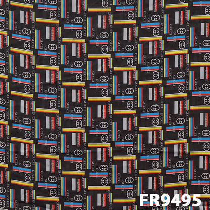 Printed Satin Georgette Fabric-FR9495