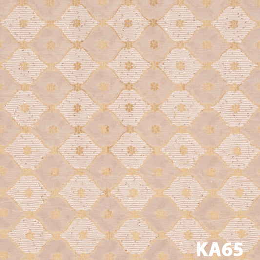 Dyeable Zari Sequins Georgette Fabric-KA65