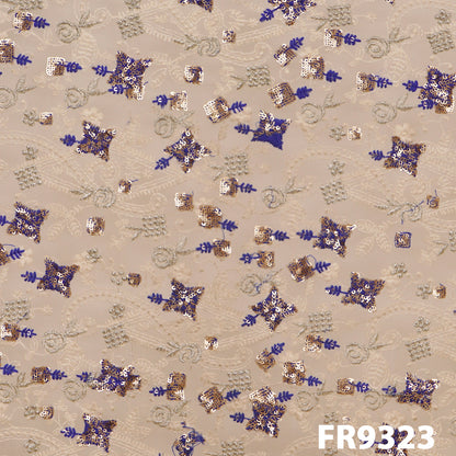 Thread Sequins Embroidered Net FAbric-FR9323