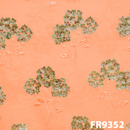 Thread Sequins Embroidered Georgette Fabric-FR9352