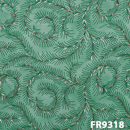 Thread Sequins Embroidered Net Fabric - FR9318