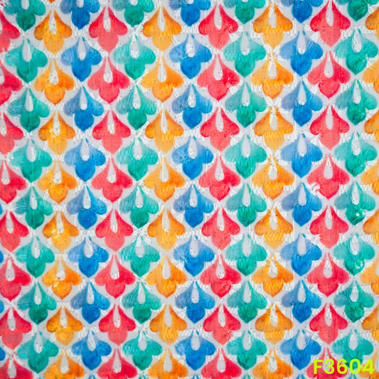 Thread Sequins Embroidered Cotton Fabric-F3604