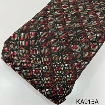 Thread Embroidered Sequins Raw Silk Fabric KA915