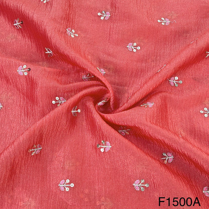 Zari Sequins Buti Crushed Organza Fabric-F1500