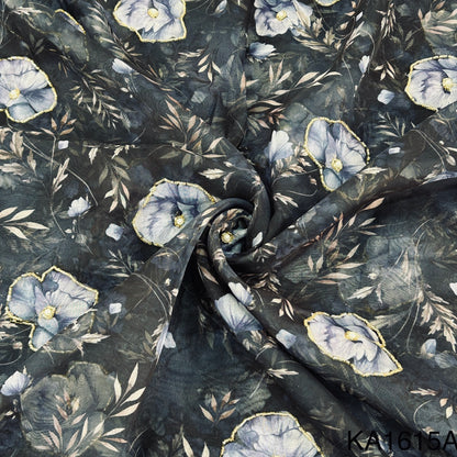 Printed Organza Cut Dana Handwork FAbric-KA1615