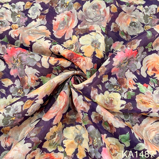 Printed Organza Fabric-KA1487