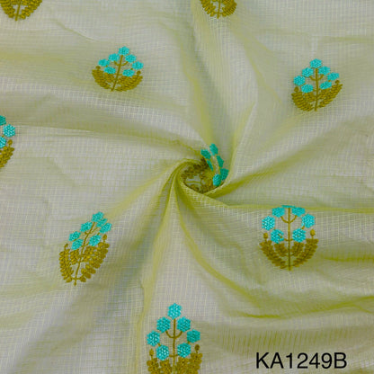 Embroidered Kota Cotton Fabric-KA1249