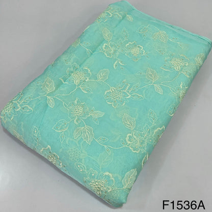 Thread Sequins Embroidered Organza Fabric-F1536