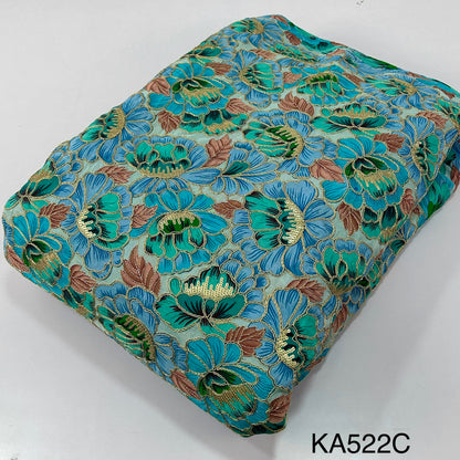 Position Print Zari Sequins Crepe Fabric-KA522